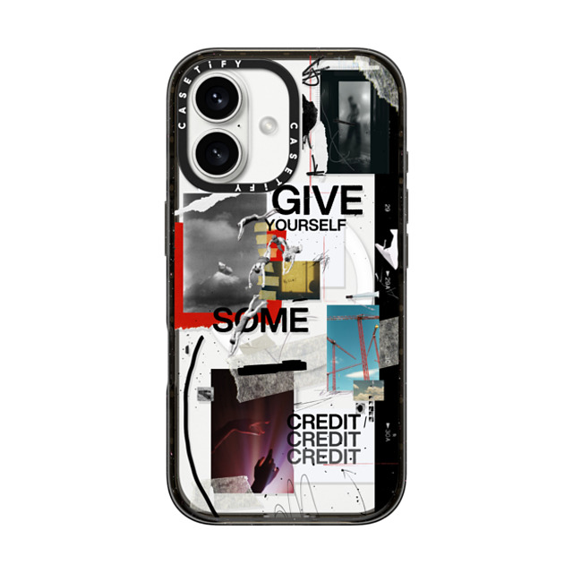 Malavika Natesh x CASETiFY iPhone 16 ケース ブラック インパクトケース MagSafe対応 Give Yourself Some Credit By Malavika Natesh