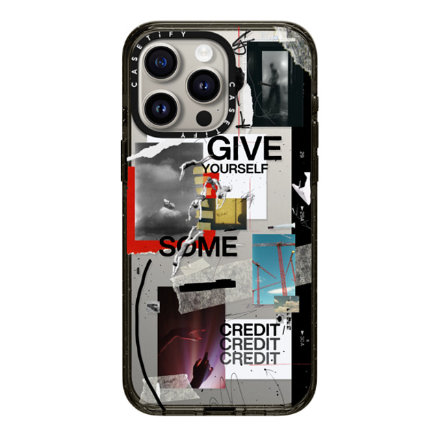 Malavika Natesh x CASETiFY iPhone 15 Pro Max ケース ブラック インパクトケース Give Yourself Some Credit By Malavika Natesh