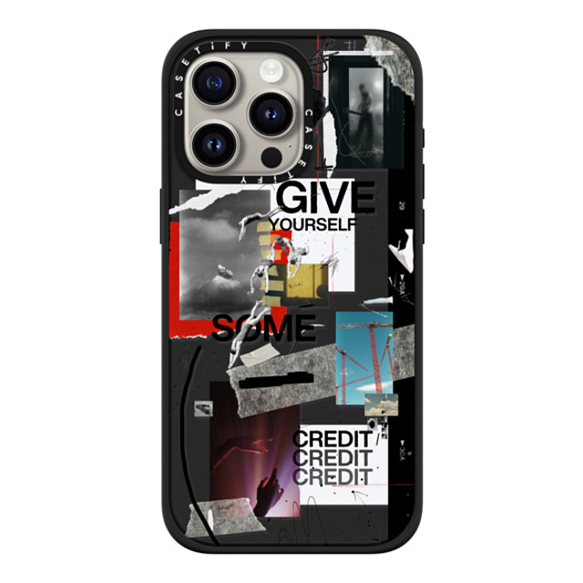 Malavika Natesh x CASETiFY iPhone 15 Pro Max ケース マットブラック インパクトケース MagSafe対応 Give Yourself Some Credit By Malavika Natesh