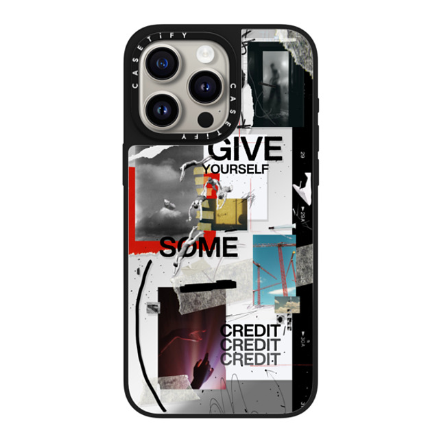 Malavika Natesh x CASETiFY iPhone 15 Pro Max ケース Silver on Black ミラーケース MagSafe対応 Give Yourself Some Credit By Malavika Natesh