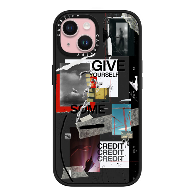 Malavika Natesh x CASETiFY iPhone 15 ケース マットブラック インパクトケース MagSafe対応 Give Yourself Some Credit By Malavika Natesh