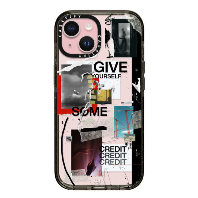 Malavika Natesh x CASETiFY iPhone 15 ケース ブラック インパクトケース Give Yourself Some Credit By Malavika Natesh