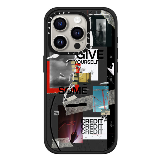 Malavika Natesh x CASETiFY iPhone 15 Pro ケース マットブラック インパクトケース MagSafe対応 Give Yourself Some Credit By Malavika Natesh