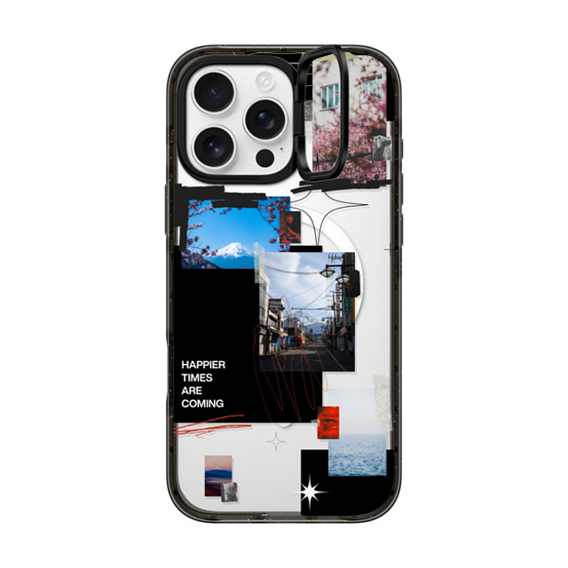 Malavika Natesh x CASETiFY iPhone 16 Pro Max ケース ブラック インパクトリングスタンドケース MagSafe対応 Happier Times Are Coming By Malavika Natesh