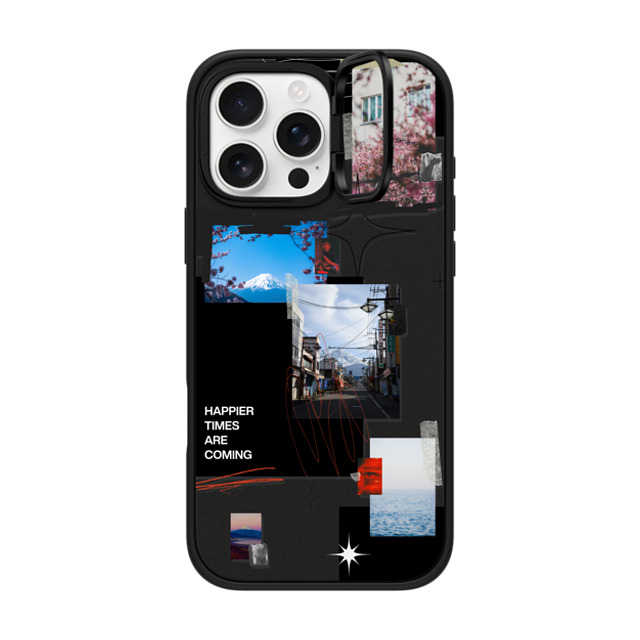 Malavika Natesh x CASETiFY iPhone 16 Pro Max ケース マットブラック インパクトリングスタンドケース MagSafe対応 Happier Times Are Coming By Malavika Natesh