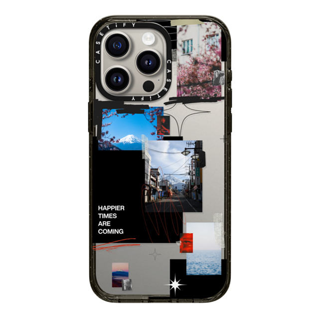 Malavika Natesh x CASETiFY iPhone 15 Pro Max ケース ブラック インパクトケース Happier Times Are Coming By Malavika Natesh