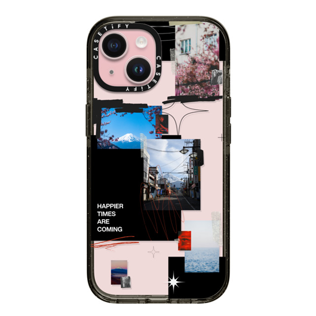 Malavika Natesh x CASETiFY iPhone 15 ケース ブラック インパクトケース Happier Times Are Coming By Malavika Natesh