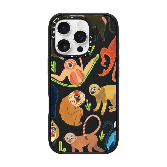 Amber Davenport x CASETiFY iPhone 16 Pro ケース Animal マットブラック インパクトケース MagSafe対応 Jungle monkeys Father's Day Amber Davenport x CASETiFY iPhone 16 Pro ケース Animal マットブラック インパクトケース MagSafe対応 Jungle monkeys Father's Day