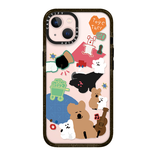 Dinotaeng x CASETiFY iPhone 13 ケース ブラック インパクトケース Q & B Together