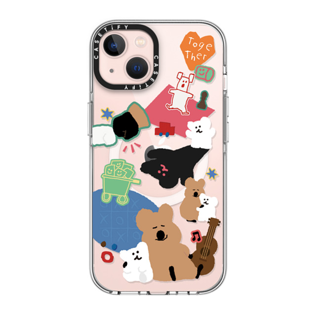 Dinotaeng x CASETiFY iPhone 13 ケース クリア クリア ケース MagSafe対応 Q & B Together