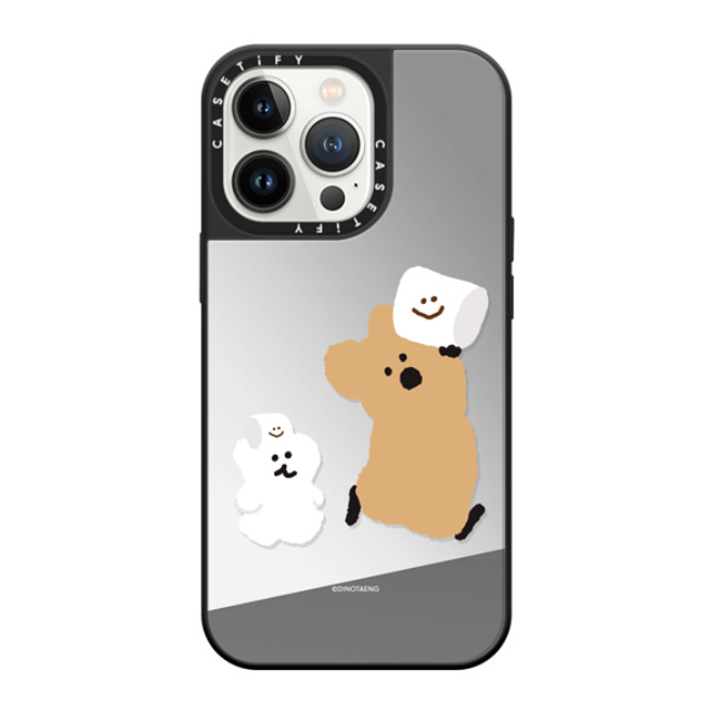 Dinotaeng x CASETiFY iPhone 13 Pro �P�[�X Sticker,Animal Silver on Black �~���[�P�[�X MagSafe�Ή� MARSH RUN!