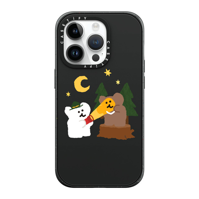 Dinotaeng x CASETiFY iPhone 14 Pro ケース マットブラック インパクトケース MagSafe対応 Bear in Area