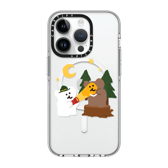 Dinotaeng x CASETiFY iPhone 14 Pro ケース クリア クリア ケース MagSafe対応 Bear in Area