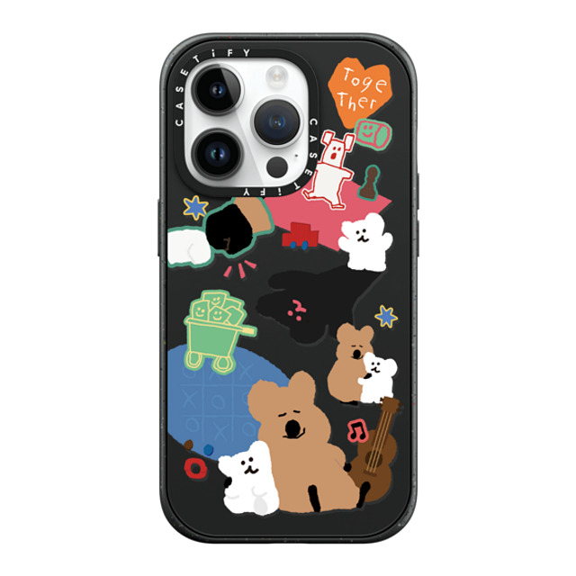 Dinotaeng x CASETiFY iPhone 14 Pro ケース マットブラック インパクトケース MagSafe対応 Q & B Together