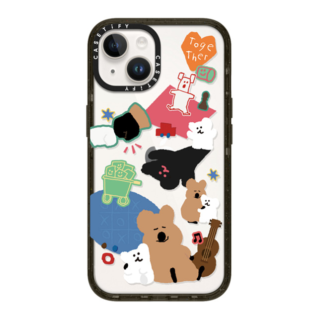 Dinotaeng x CASETiFY iPhone 14 ケース ブラック インパクトケース Q & B Together