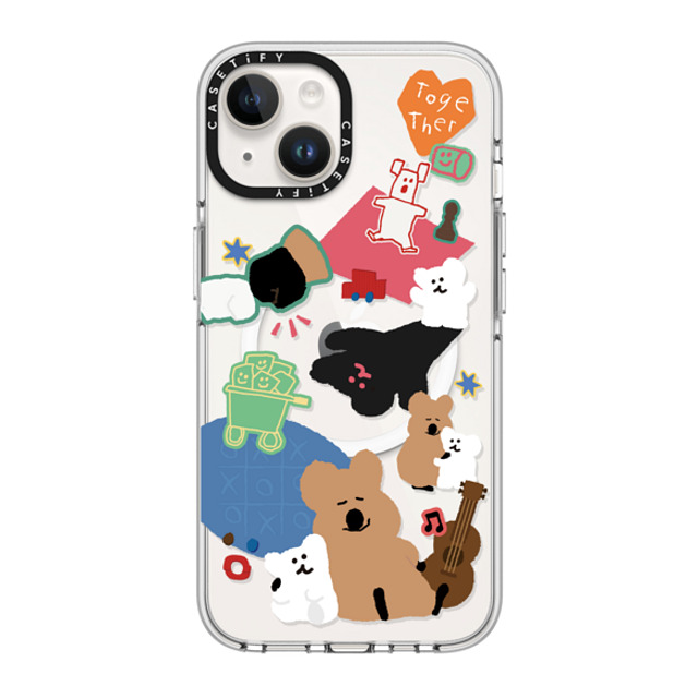 Dinotaeng x CASETiFY iPhone 14 ケース クリア クリア ケース MagSafe対応 Q & B Together