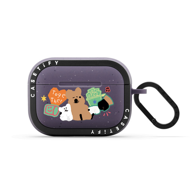 Dinotaeng x CASETiFY AirPods Pro 2 Matte Deep Purple Earbuds Bounce Case Q & B Together Dinotaeng x CASETiFY AirPods Pro 2 Matte Deep Purple Earbuds Bounce Case Q & B Together