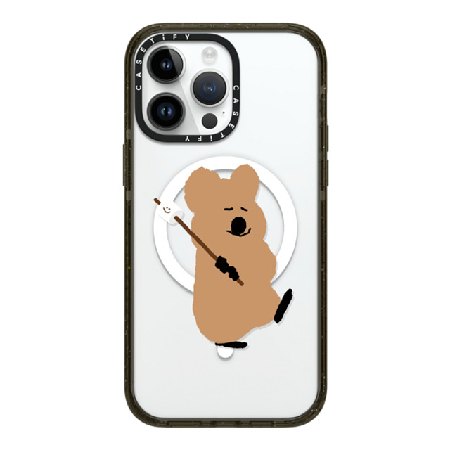 Dinotaeng x CASETiFY iPhone 14 Pro Max ケース ブラック インパクトケース MagSafe対応 Walking Quokka