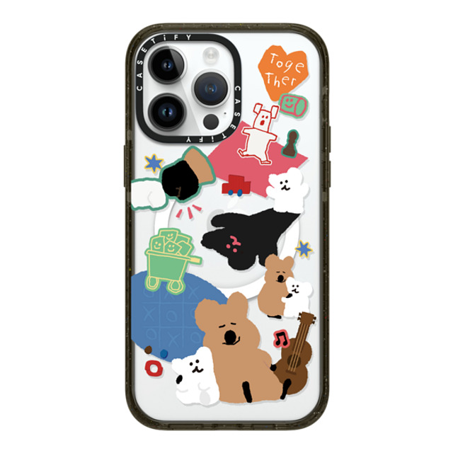 Dinotaeng x CASETiFY iPhone 14 Pro Max ケース ブラック インパクトケース MagSafe対応 Q & B Together