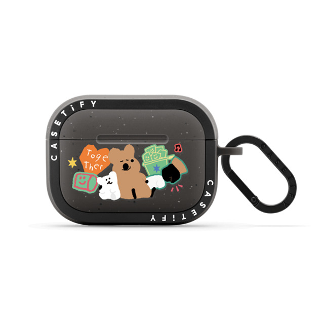 Dinotaeng x CASETiFY AirPods Pro Cartoon Matte Charcoal バウンス ケース Q & B Together Father's Day Dinotaeng x CASETiFY AirPods Pro Cartoon Matte Charcoal バウンス ケース Q & B Together Father's Day
