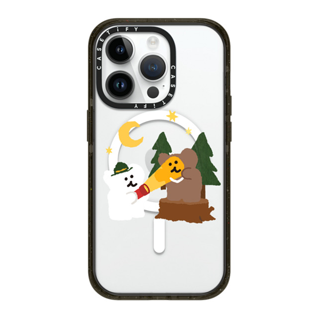 Dinotaeng x CASETiFY iPhone 14 Pro ケース ブラック インパクトケース MagSafe対応 Bear in Area