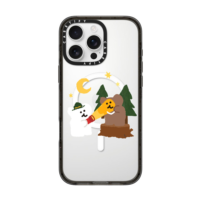 Dinotaeng x CASETiFY iPhone 16 Pro Max ケース ブラック インパクトケース MagSafe対応 Bear in Area