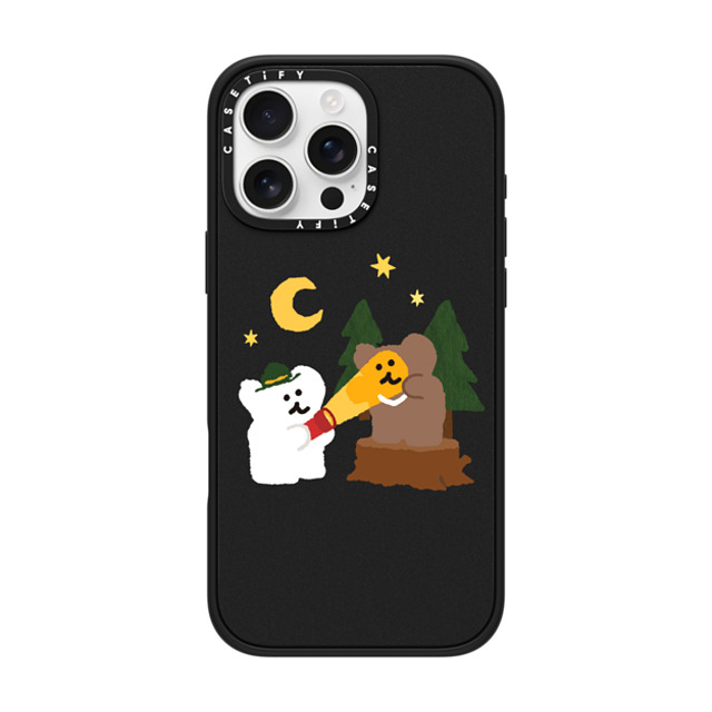 Dinotaeng x CASETiFY iPhone 16 Pro Max ケース マットブラック インパクトケース MagSafe対応 Bear in Area