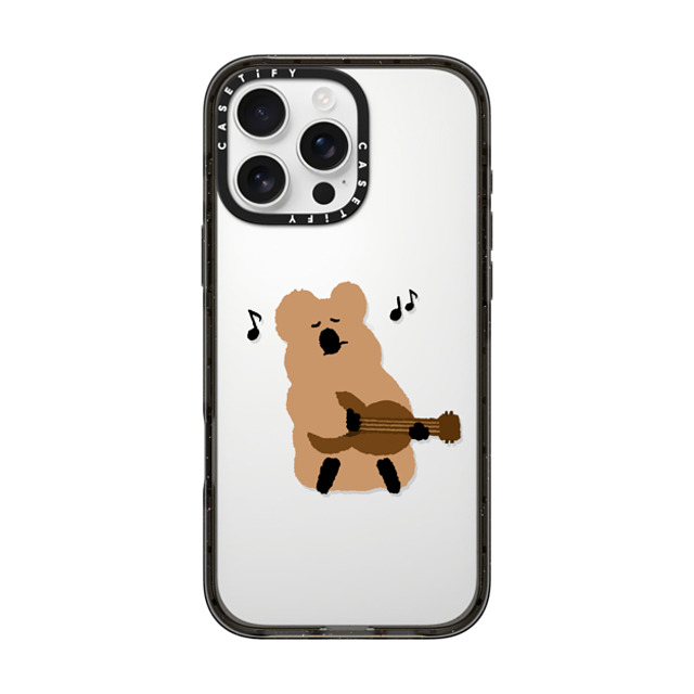 Dinotaeng x CASETiFY iPhone 16 Pro Max ケース Cartoon ブラック インパクトケース Ukulele Quokka Back to School Dinotaeng x CASETiFY iPhone 16 Pro Max ケース Cartoon ブラック インパクトケース Ukulele Quokka Back to School