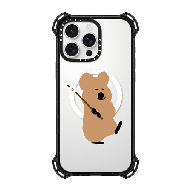 Dinotaeng x CASETiFY iPhone 16 Pro Max ケース ブラック バウンスケース Walking Quokka