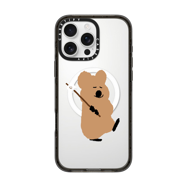 Dinotaeng x CASETiFY iPhone 16 Pro Max ケース ブラック インパクトケース MagSafe対応 Walking Quokka