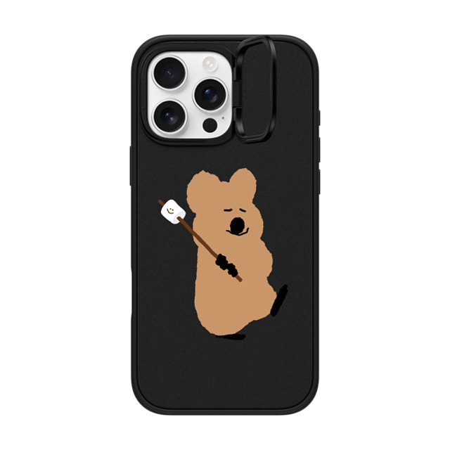 Dinotaeng x CASETiFY iPhone 16 Pro Max ケース マットブラック インパクトリングスタンドケース MagSafe対応 Walking Quokka