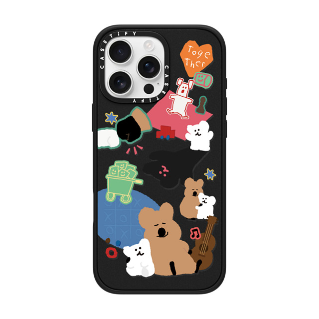 Dinotaeng x CASETiFY iPhone 16 Pro Max ケース マットブラック インパクトケース MagSafe対応 Q & B Together