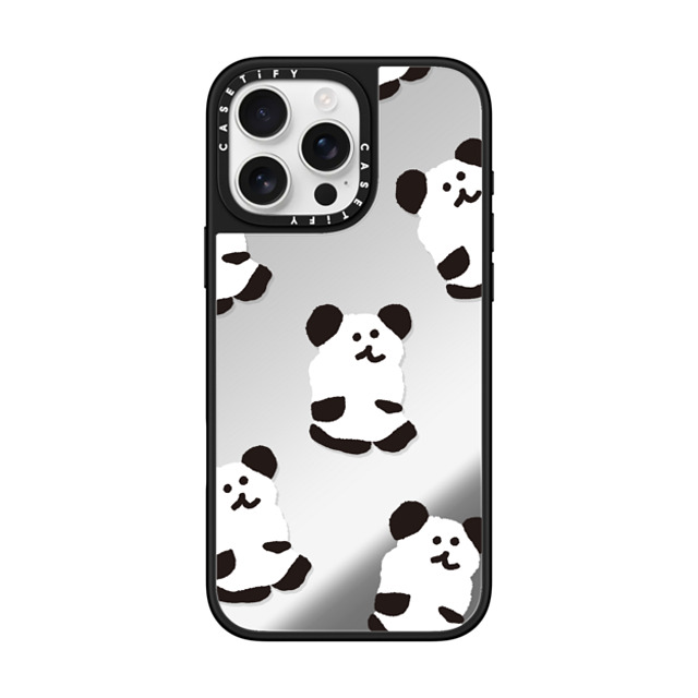 Dinotaeng x CASETiFY iPhone 16 Pro Max ケース Silver on Black ミラーケース MagSafe対応 Oreo Bobo