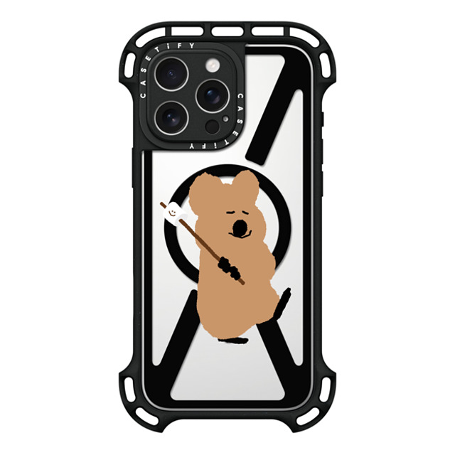 Dinotaeng x CASETiFY iPhone 16 Pro Max ケース ブラック ウルトラ バウンスケース MagSafe対応 Walking Quokka