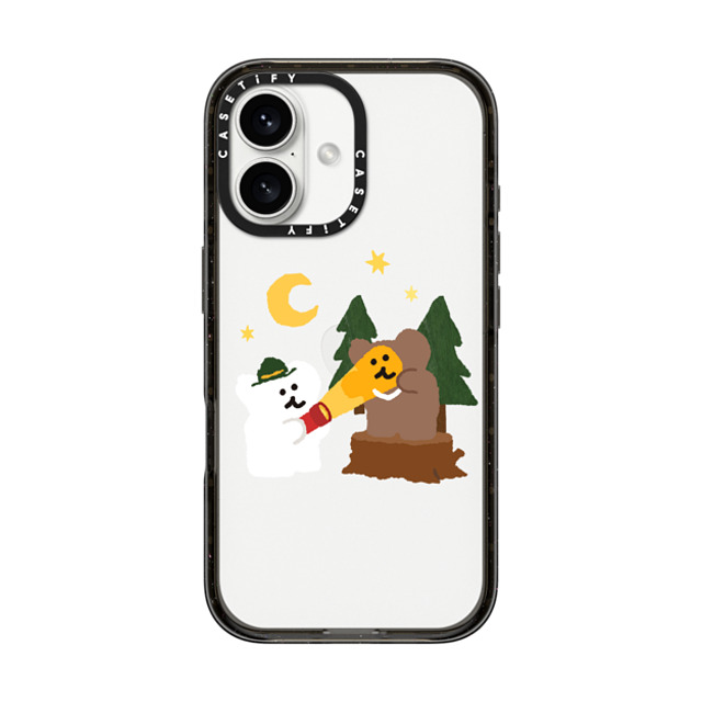 Dinotaeng x CASETiFY iPhone 16 ケース ブラック インパクトケース Bear in Area