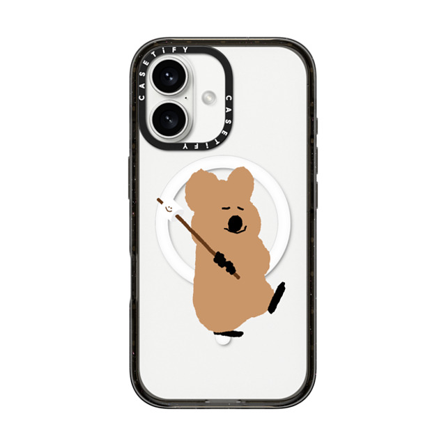 Dinotaeng x CASETiFY iPhone 16 ケース ブラック インパクトケース MagSafe対応 Walking Quokka