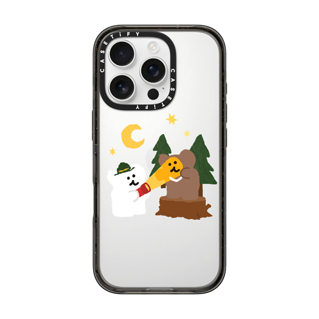 Dinotaeng x CASETiFY iPhone 16 Pro ケース ブラック インパクトケース Bear in Area