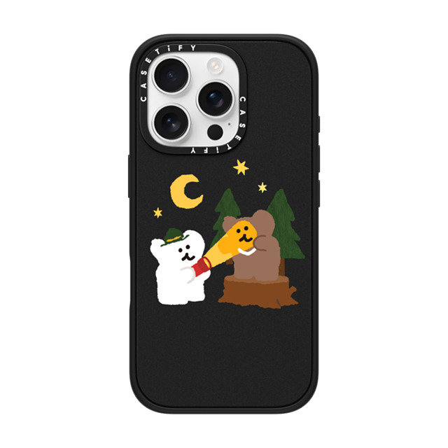 Dinotaeng x CASETiFY iPhone 16 Pro ケース マットブラック インパクトケース Bear in Area