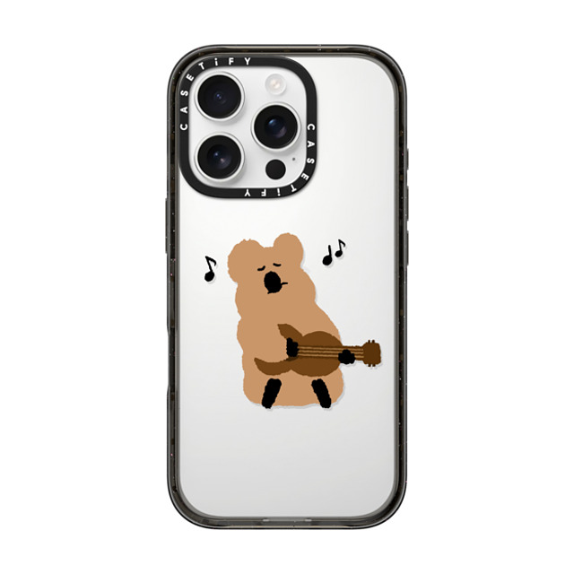 Dinotaeng x CASETiFY iPhone 16 Pro ケース Cartoon ブラック インパクトケース Ukulele Quokka Back to School Dinotaeng x CASETiFY iPhone 16 Pro ケース Cartoon ブラック インパクトケース Ukulele Quokka Back to School