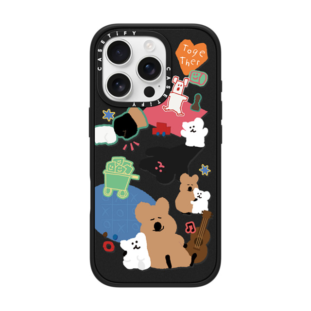 Dinotaeng x CASETiFY iPhone 16 Pro ケース マットブラック インパクトケース Q & B Together