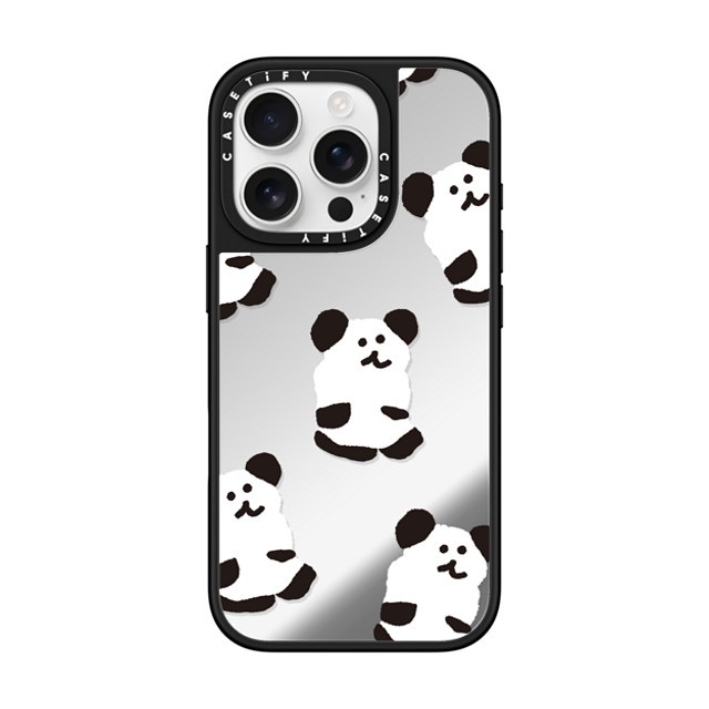 Dinotaeng x CASETiFY iPhone 16 Pro ケース Silver on Black ミラーケース MagSafe対応 Oreo Bobo