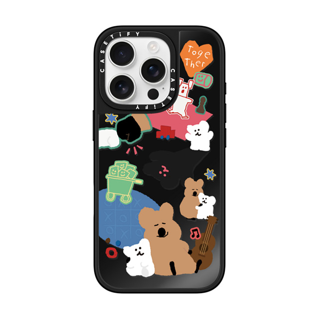 Dinotaeng x CASETiFY iPhone 16 Pro Case Black on Black ミラーケース MagSafe対応 Q & B Together Dinotaeng x CASETiFY iPhone 16 Pro Case Black on Black ミラーケース MagSafe対応 Q & B Together