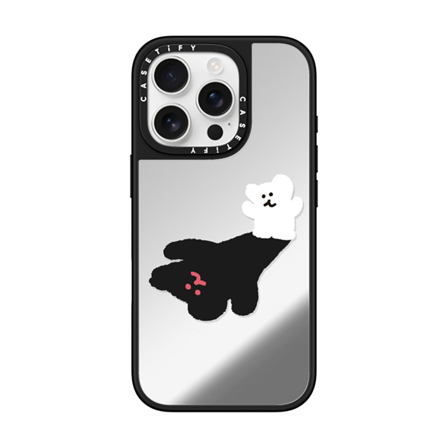 Dinotaeng x CASETiFY iPhone 16 Pro ケース Silver on Black ミラーケース MagSafe対応 Giant Bobo