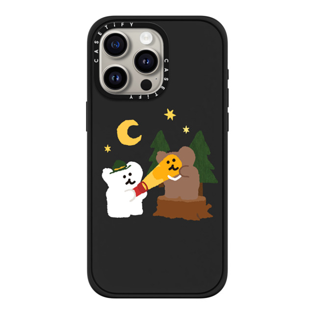 Dinotaeng x CASETiFY iPhone 15 Pro Max ケース マットブラック インパクトケース MagSafe対応 Bear in Area