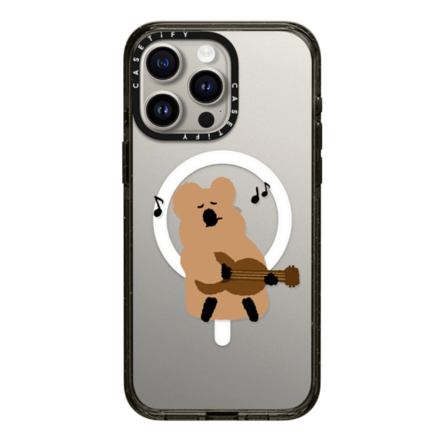 Dinotaeng x CASETiFY iPhone 15 Pro Max ケース Cartoon ブラック インパクトケース MagSafe対応 Ukulele Quokka Back to School Dinotaeng x CASETiFY iPhone 15 Pro Max ケース Cartoon ブラック インパクトケース MagSafe対応 Ukulele Quokka Back to School