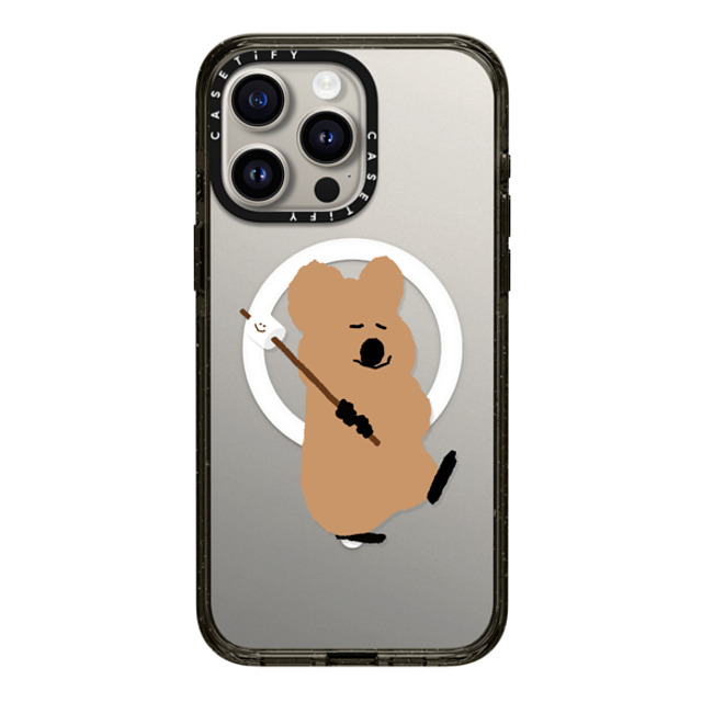 Dinotaeng x CASETiFY iPhone 15 Pro Max ケース ブラック インパクトケース MagSafe対応 Walking Quokka