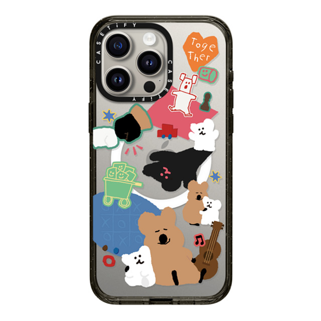 Dinotaeng x CASETiFY iPhone 15 Pro Max ケース ブラック インパクトケース MagSafe対応 Q & B Together