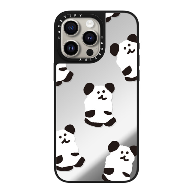 Dinotaeng x CASETiFY iPhone 15 Pro Max ケース Silver on Black ミラーケース MagSafe対応 Oreo Bobo