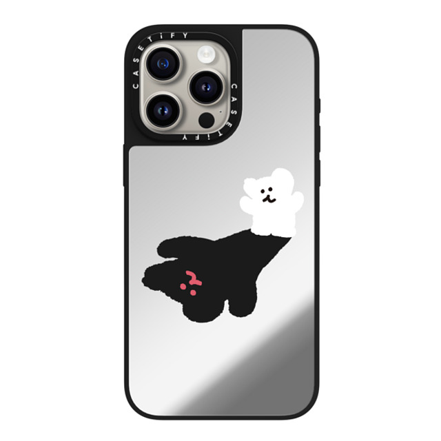 Dinotaeng x CASETiFY iPhone 15 Pro Max ケース Silver on Black ミラーケース MagSafe対応 Giant Bobo