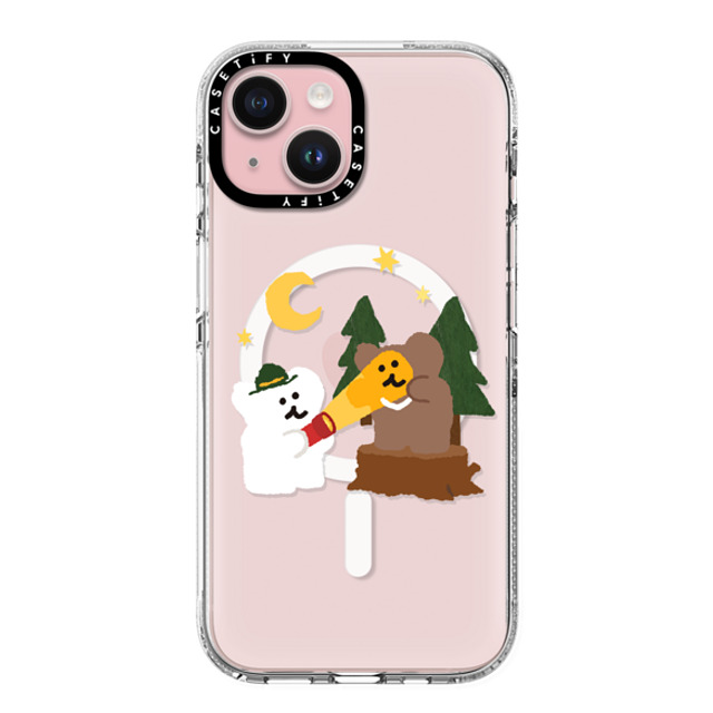 Dinotaeng x CASETiFY iPhone 15 ケース クリア クリア ケース MagSafe対応 Bear in Area